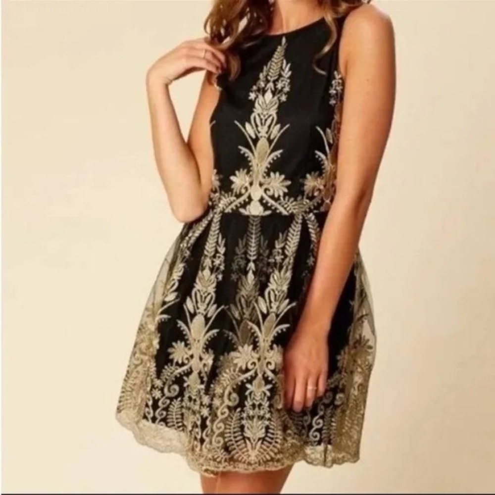 Altar’d State gold and black dress